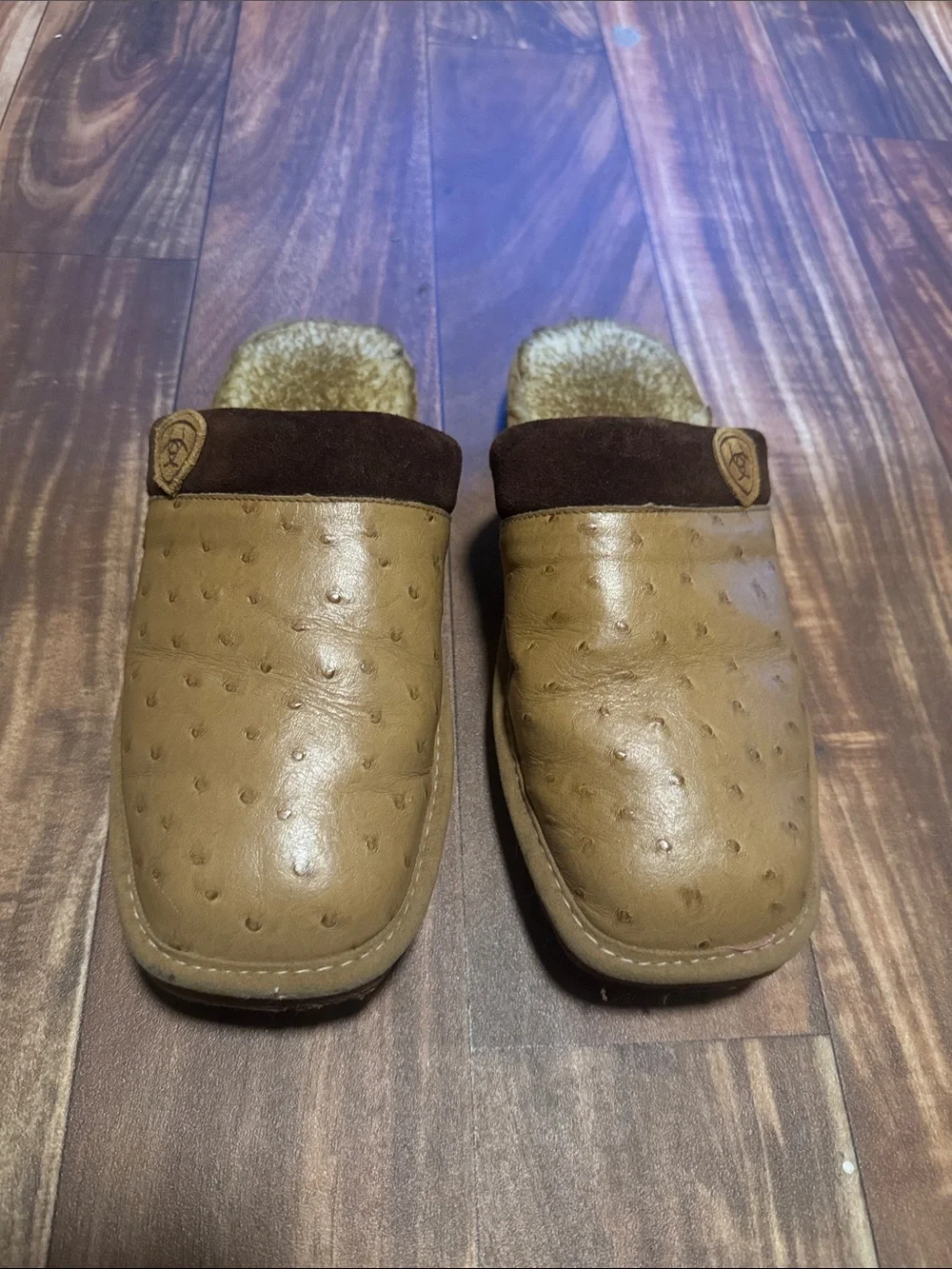 Ariat Tan and Brown Slip-On Loafers